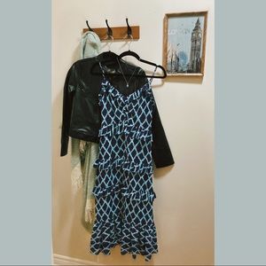 Michael Kors midi navy frill dress